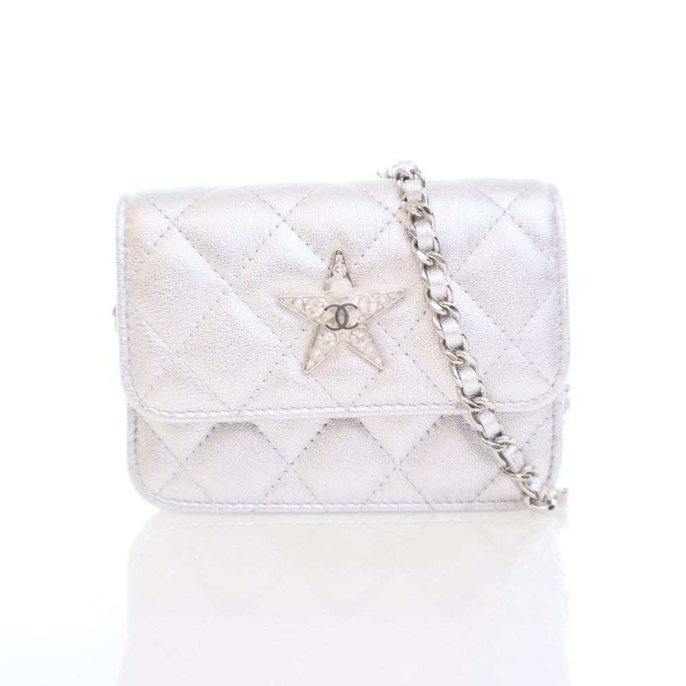 Chanel Star Belt Bag Silver Goatskin